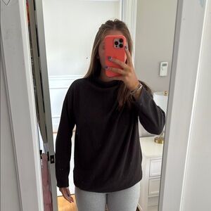 AQUA Grey mock-neck sweater